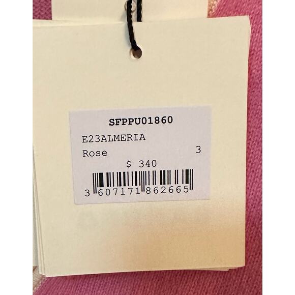 Sandro Almeria Logo Intarsia Sweater in Rose Size 3 US Large New with tags - Picture 5 of 5